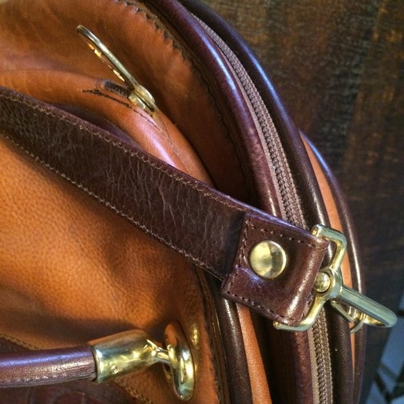 Designer brown Italian vintage Marino Orlandi leather bag - Picture 5 of 9